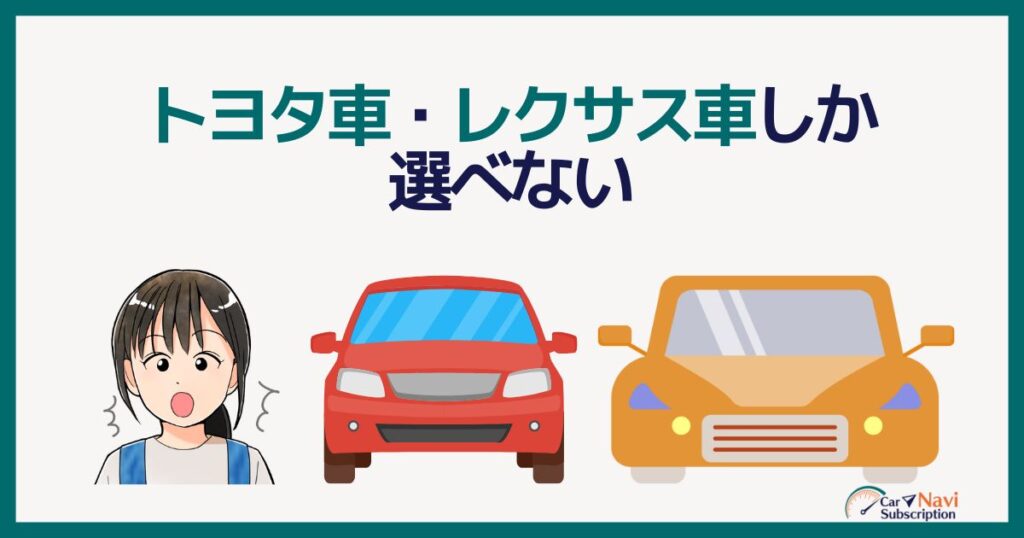 KINTO 【当然】トヨタ車・レクサス車しか選べない