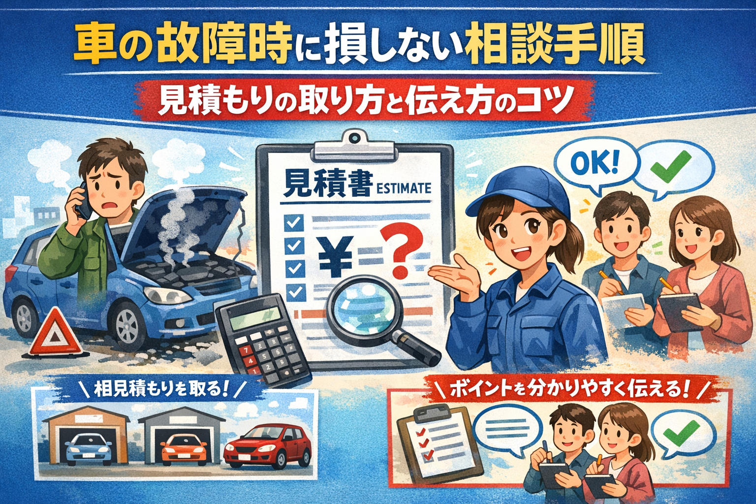 車の故障時に損しない相談手順|見積もりの取り方と伝え方のコツ